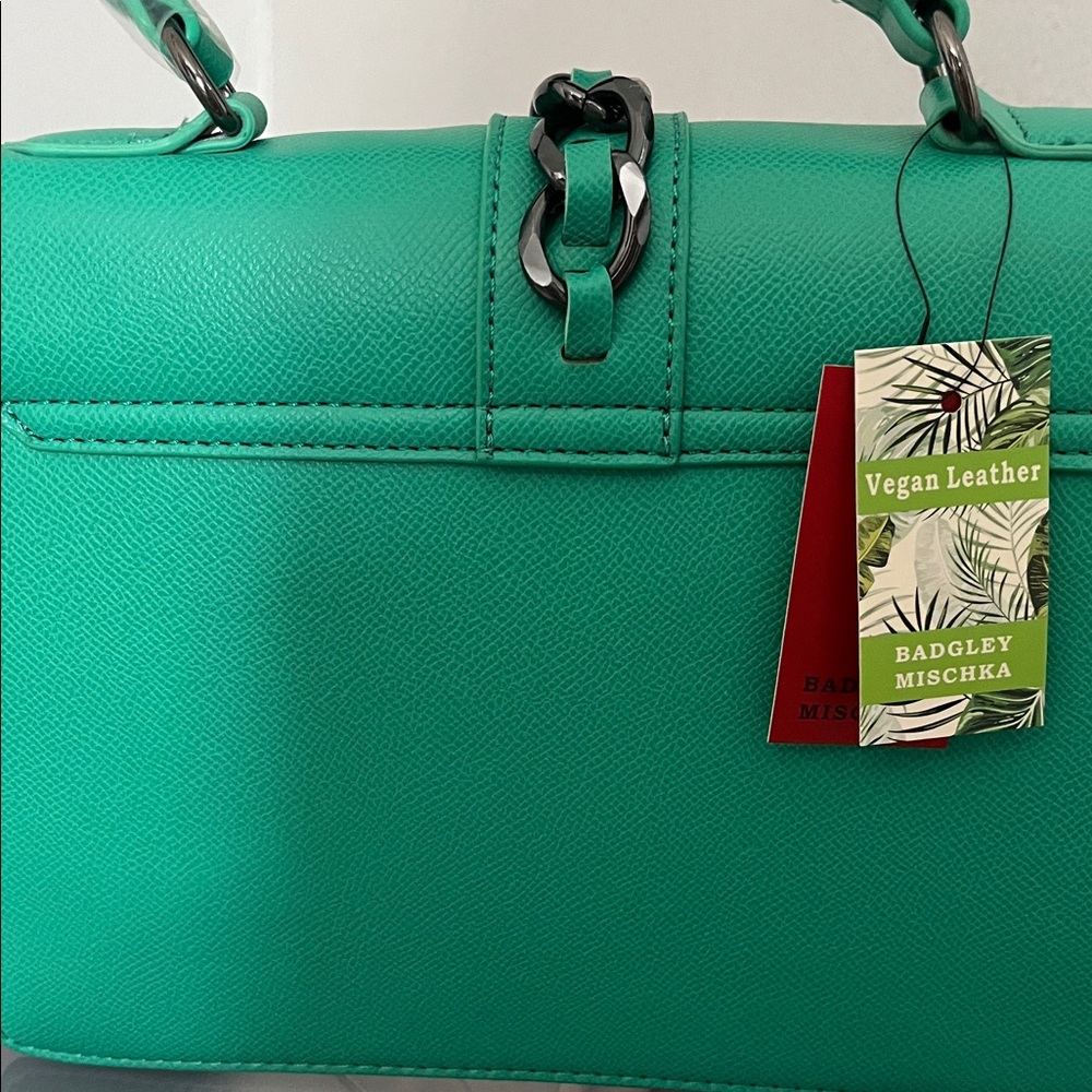 Studded Green Handbag Badgley Mischka Vegan - Picture 2 of 3